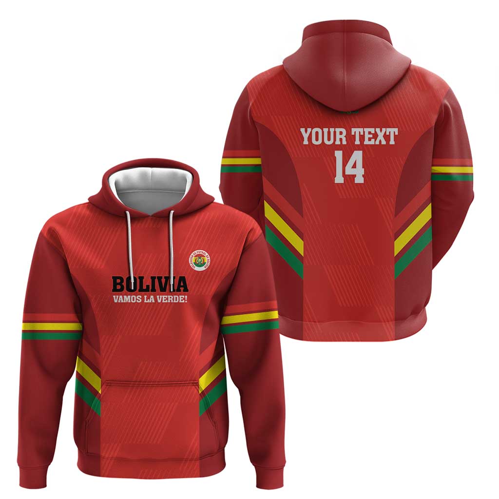 Custom Bolivia Football Hoodie 2024 Vamos La Verde - Red LT14