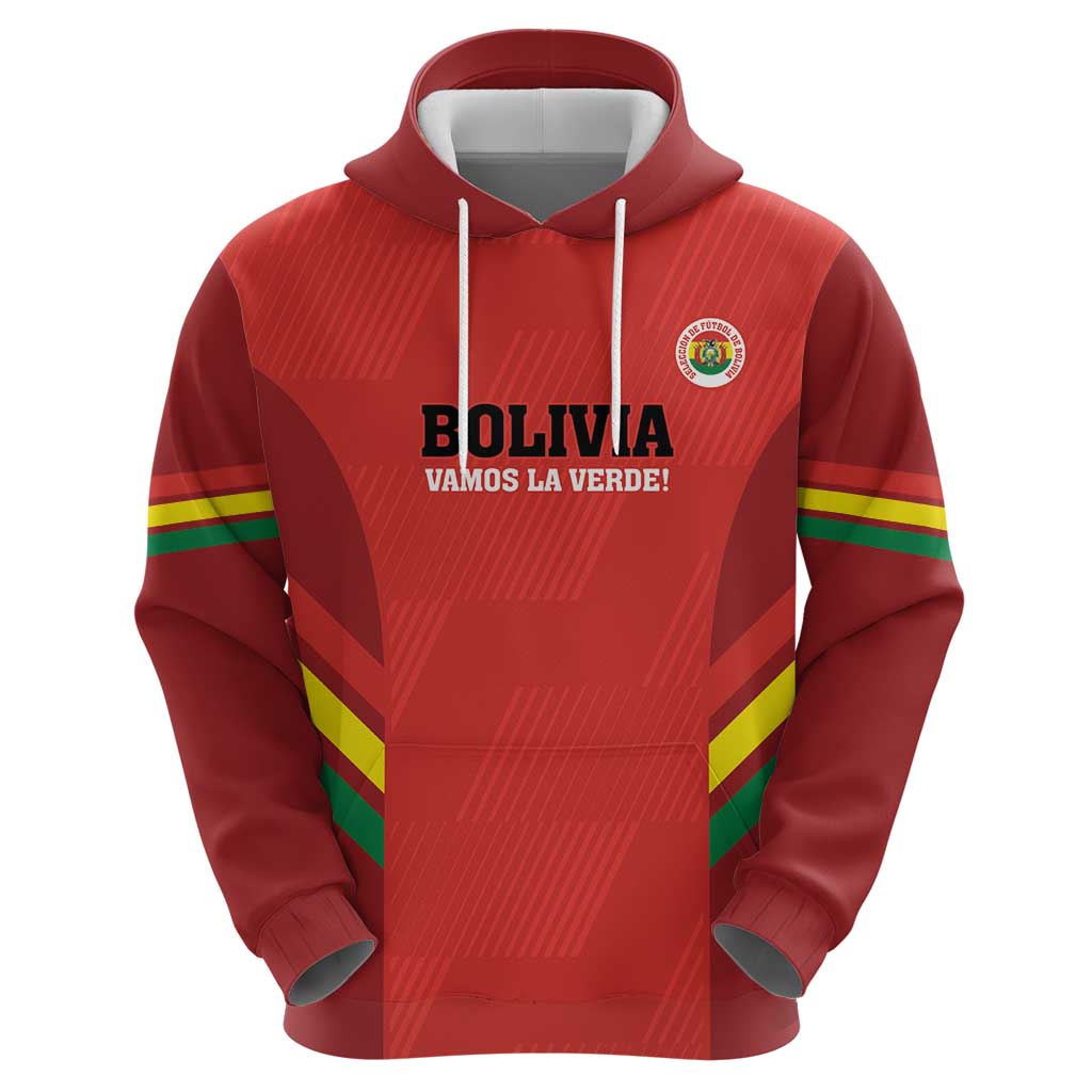 Custom Bolivia Football Hoodie 2024 Vamos La Verde - Red LT14