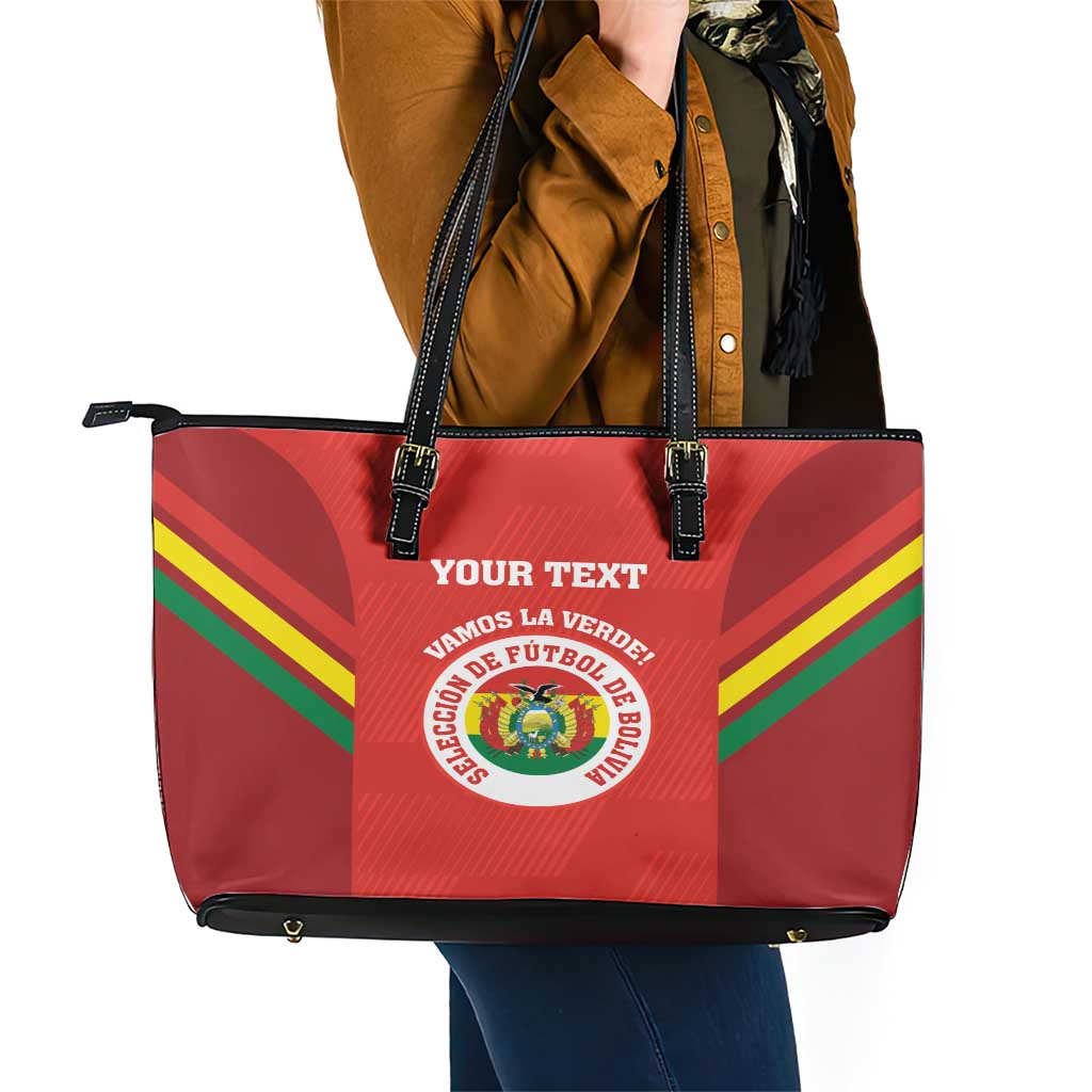Custom Bolivia Football Leather Tote Bag 2024 Vamos La Verde - Red LT14