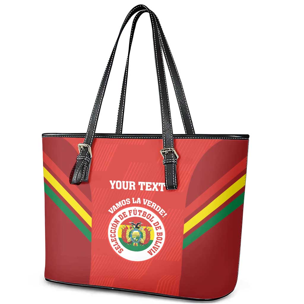 Custom Bolivia Football Leather Tote Bag 2024 Vamos La Verde - Red LT14