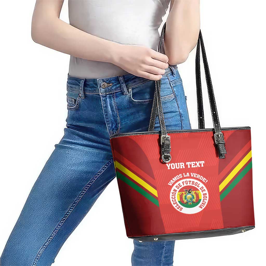 Custom Bolivia Football Leather Tote Bag 2024 Vamos La Verde - Red LT14