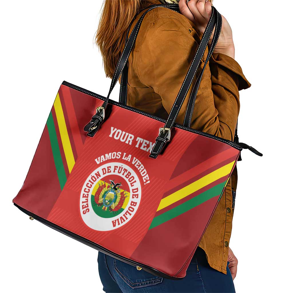 Custom Bolivia Football Leather Tote Bag 2024 Vamos La Verde - Red LT14