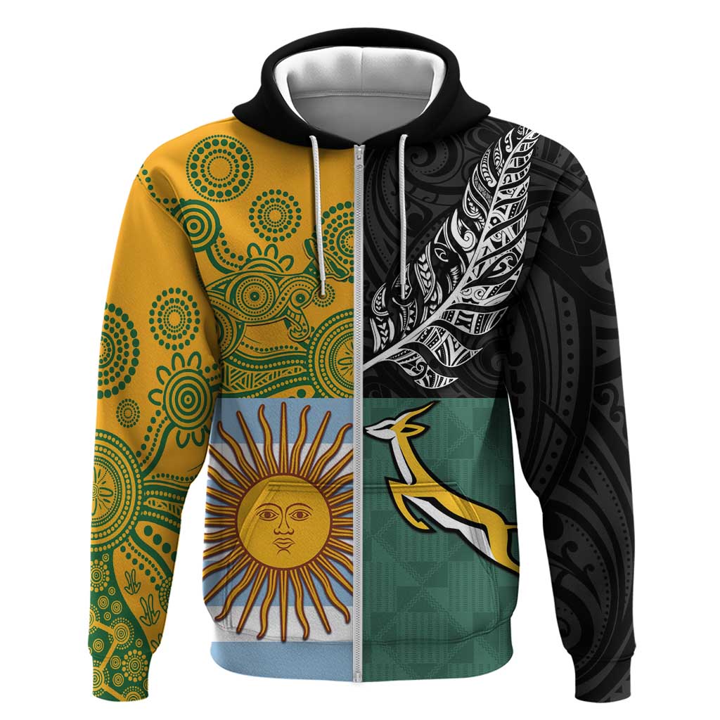 Personalised Rugby 2025 Championship Hoodie Combination of Southern Hemisphere Countries LT14