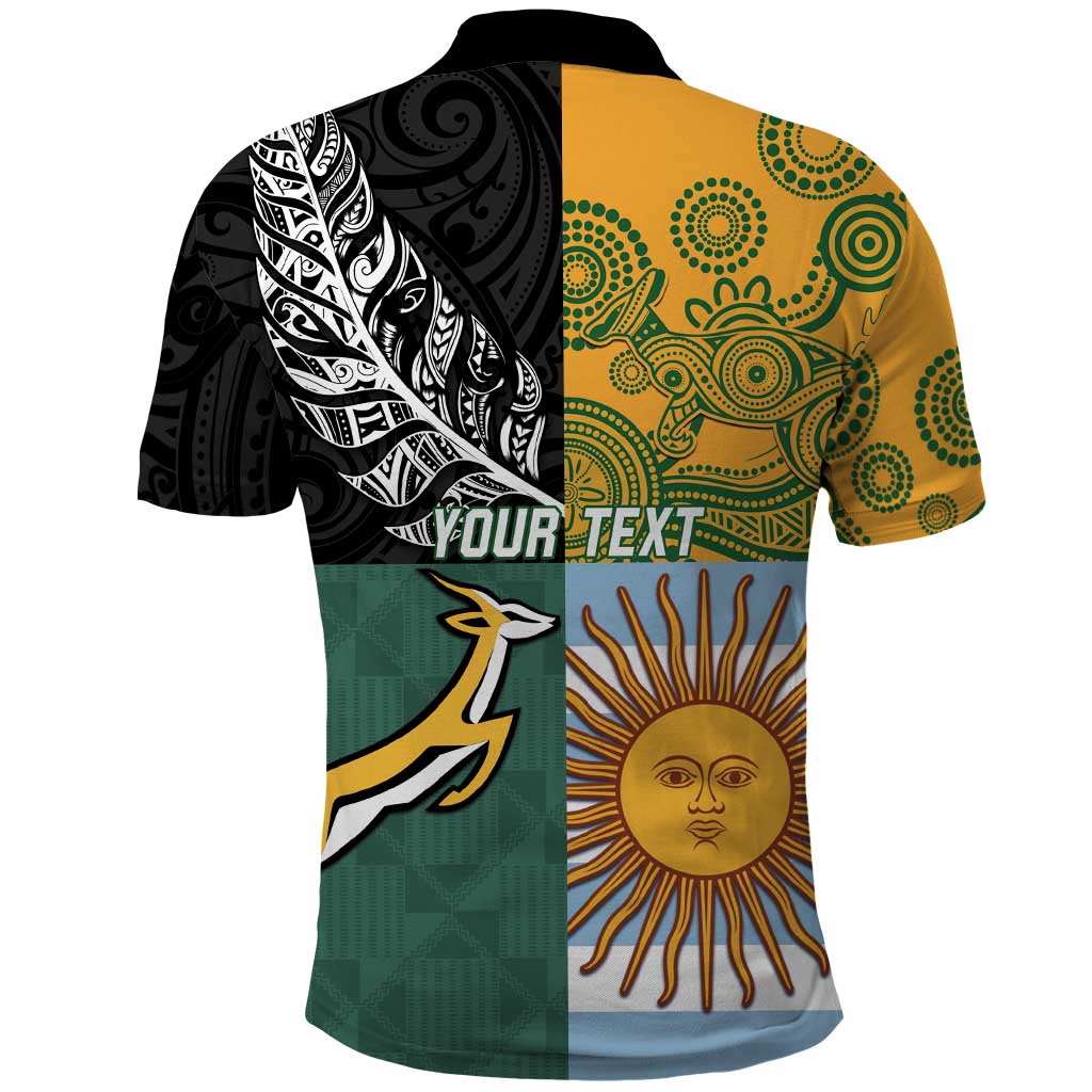 Personalised Rugby 2025 Championship Polo Shirt Combination of Southern Hemisphere Countries LT14
