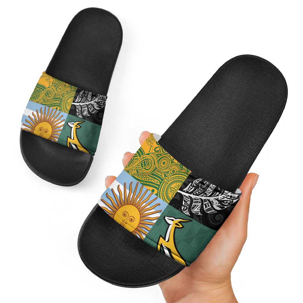 Rugby 2025 Championship Slide Sandals Combination of Southern Hemisphere Countries LT14