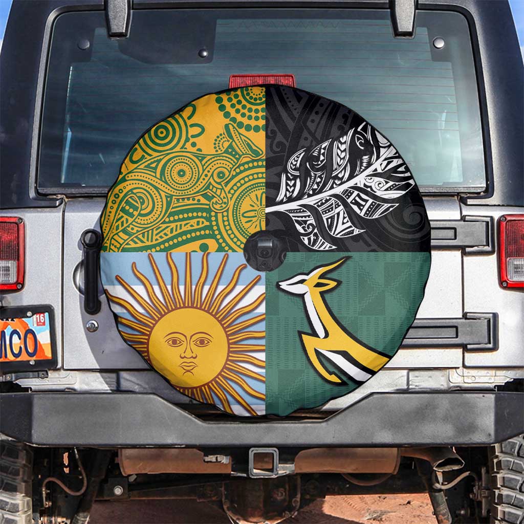 Rugby 2025 Championship Spare Tire Cover Combination of Southern Hemisphere Countries LT14
