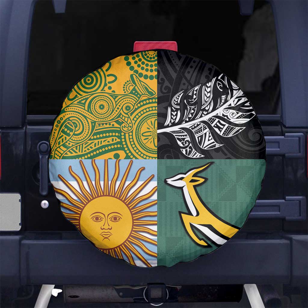 Rugby 2025 Championship Spare Tire Cover Combination of Southern Hemisphere Countries LT14