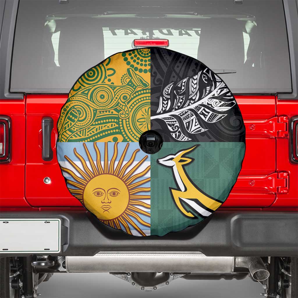 Rugby 2025 Championship Spare Tire Cover Combination of Southern Hemisphere Countries LT14