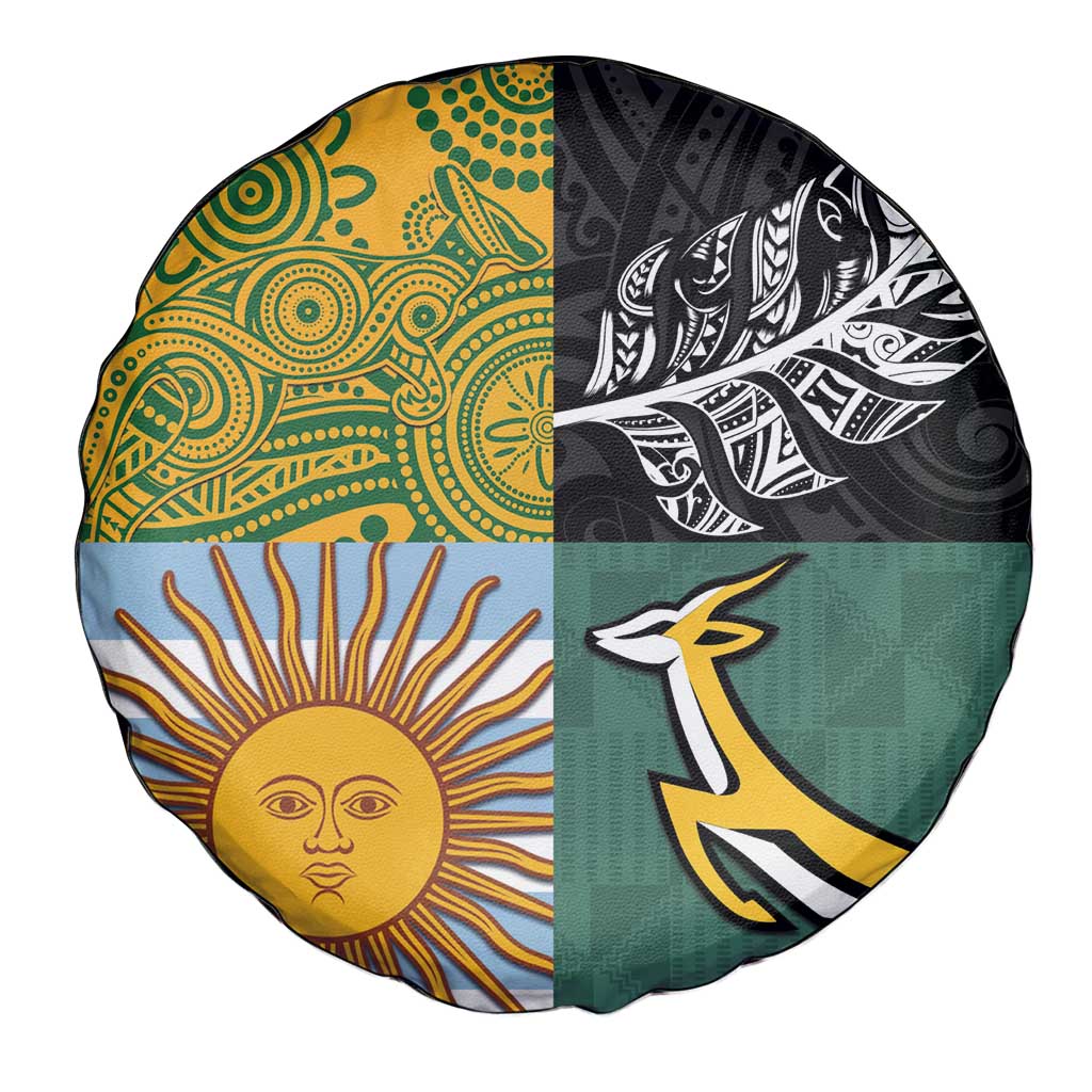 Rugby 2025 Championship Spare Tire Cover Combination of Southern Hemisphere Countries LT14
