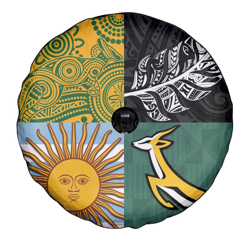 Rugby 2025 Championship Spare Tire Cover Combination of Southern Hemisphere Countries LT14