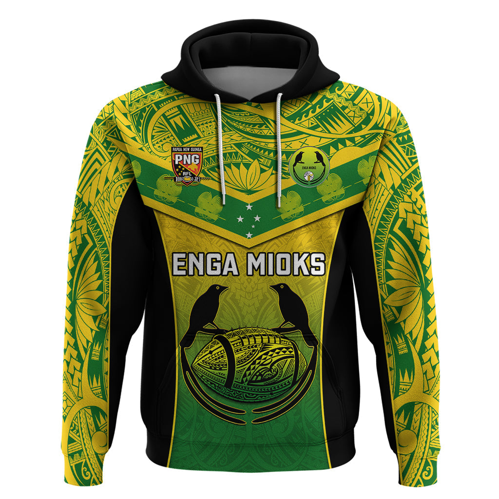 Custom Papua New Guinea Rugby Hoodie Enga Mioks PNG Polynesian Pattern LT14