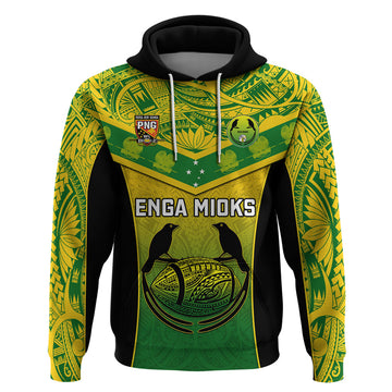 Custom Papua New Guinea Rugby Hoodie Enga Mioks PNG Polynesian Pattern LT14