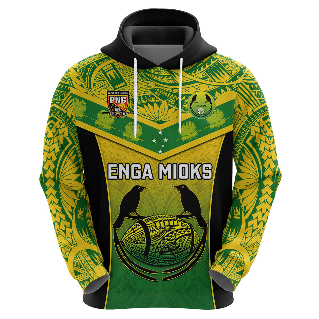 Custom Papua New Guinea Rugby Hoodie Enga Mioks PNG Polynesian Pattern LT14