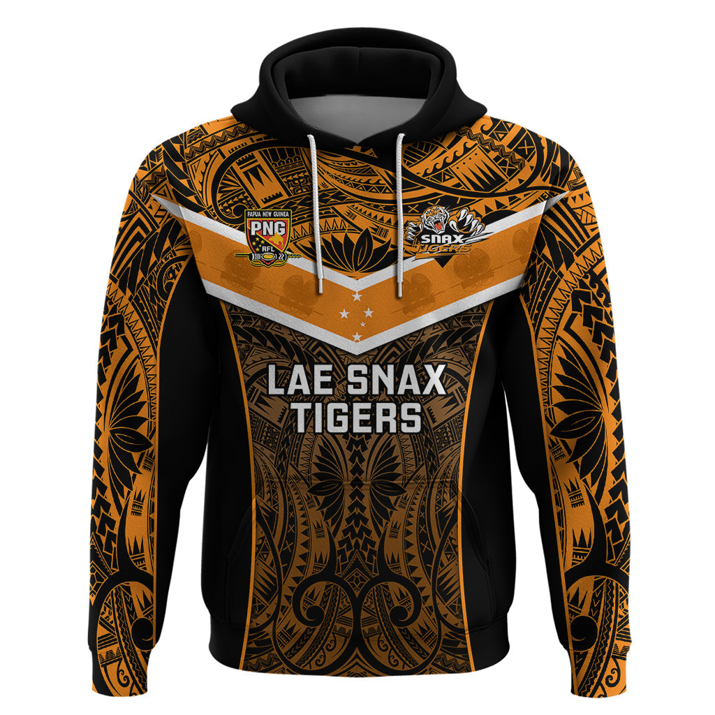 Custom Papua New Guinea Rugby Hoodie Lae Snax Tigers PNG Polynesian Pattern LT14