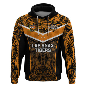 Custom Papua New Guinea Rugby Hoodie Lae Snax Tigers PNG Polynesian Pattern LT14