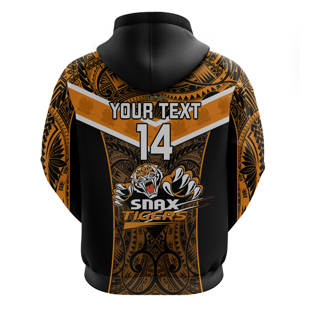 Custom Papua New Guinea Rugby Hoodie Lae Snax Tigers PNG Polynesian Pattern LT14