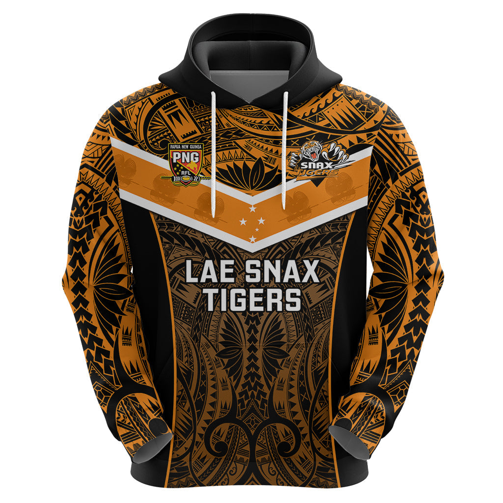 Custom Papua New Guinea Rugby Hoodie Lae Snax Tigers PNG Polynesian Pattern LT14