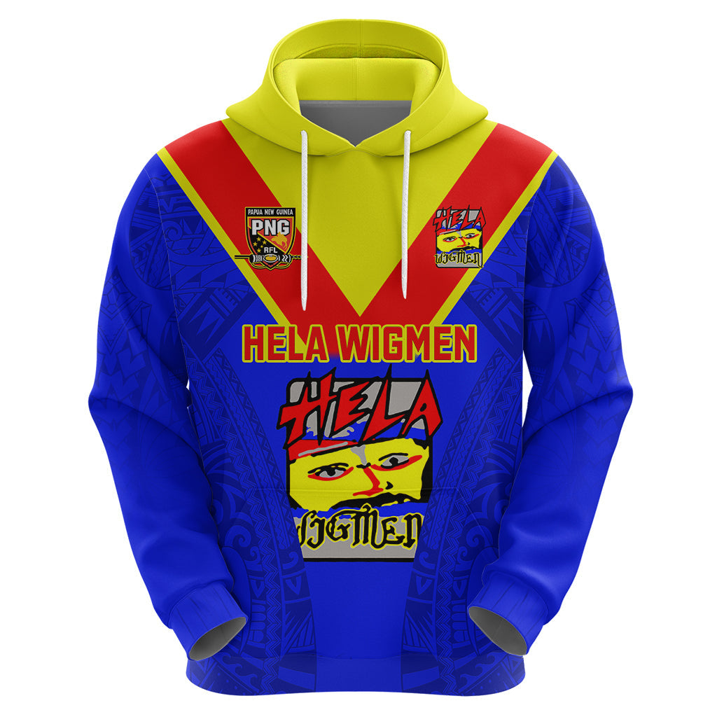Custom Papua New Guinea Rugby Hoodie Hela Wigmen PNG Polynesian Pattern LT14
