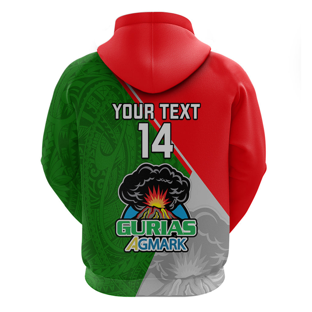 Custom Papua New Guinea Rugby Hoodie Rabaul Gurias PNG Polynesian Pattern LT14