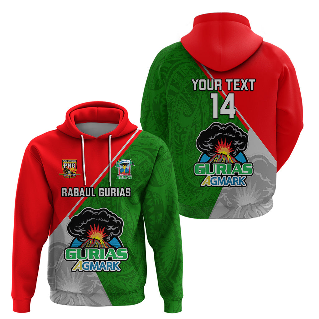 Custom Papua New Guinea Rugby Hoodie Rabaul Gurias PNG Polynesian Pattern LT14