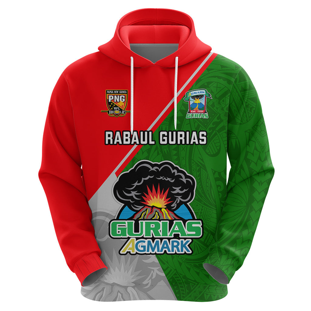 Custom Papua New Guinea Rugby Hoodie Rabaul Gurias PNG Polynesian Pattern LT14