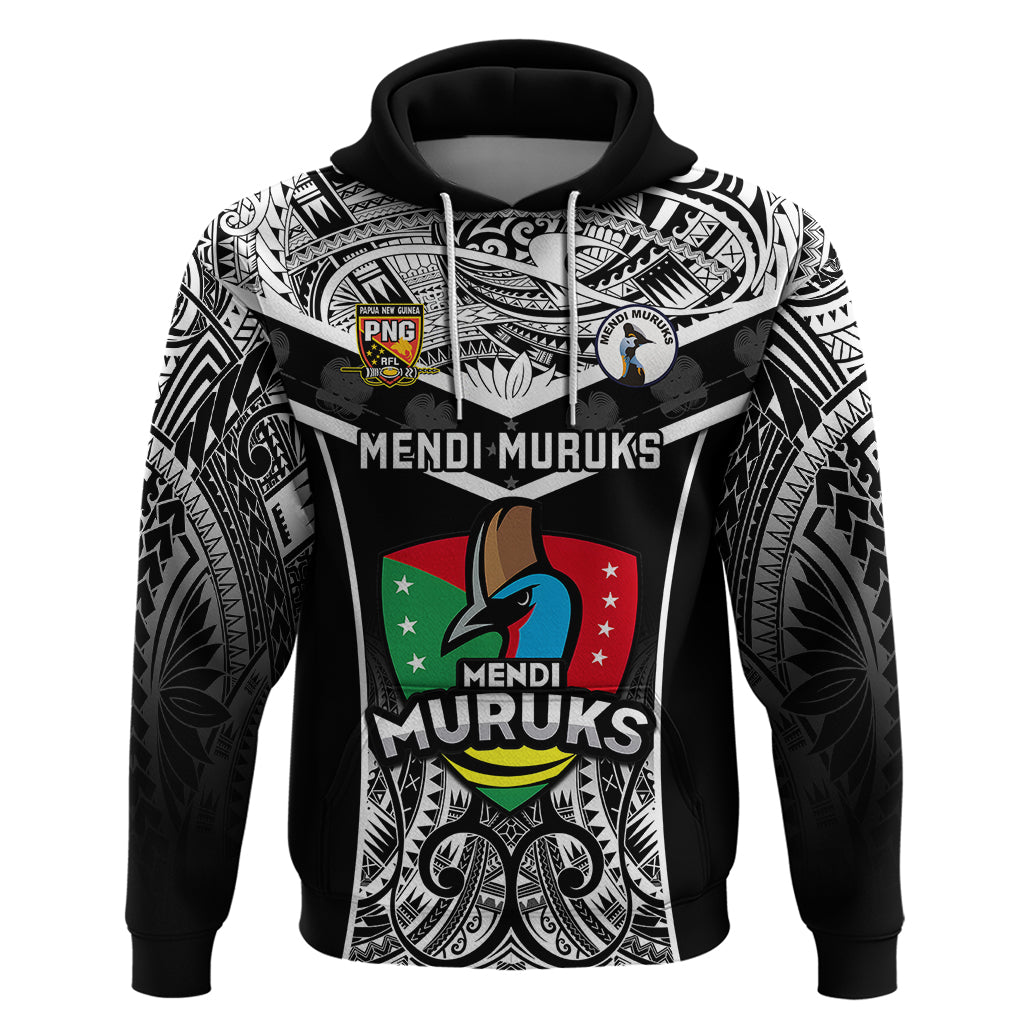 Custom Papua New Guinea Rugby Hoodie Mendi Muruks PNG Polynesian Pattern LT14
