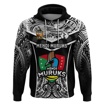 Custom Papua New Guinea Rugby Hoodie Mendi Muruks PNG Polynesian Pattern LT14