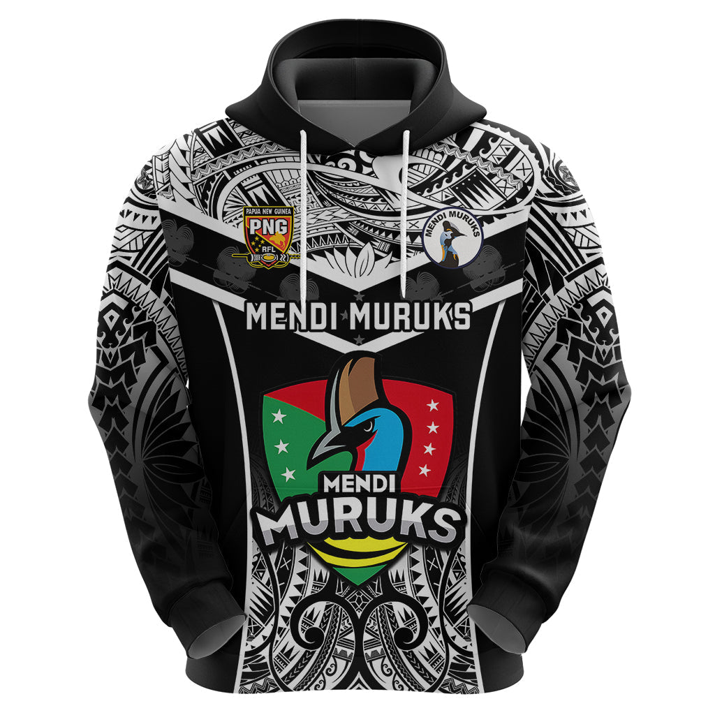 Custom Papua New Guinea Rugby Hoodie Mendi Muruks PNG Polynesian Pattern LT14