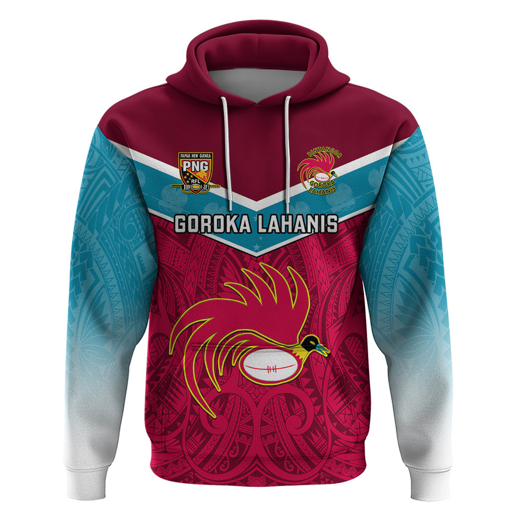 Custom Papua New Guinea Rugby Hoodie Goroka Lahanis PNG Polynesian Pattern LT14