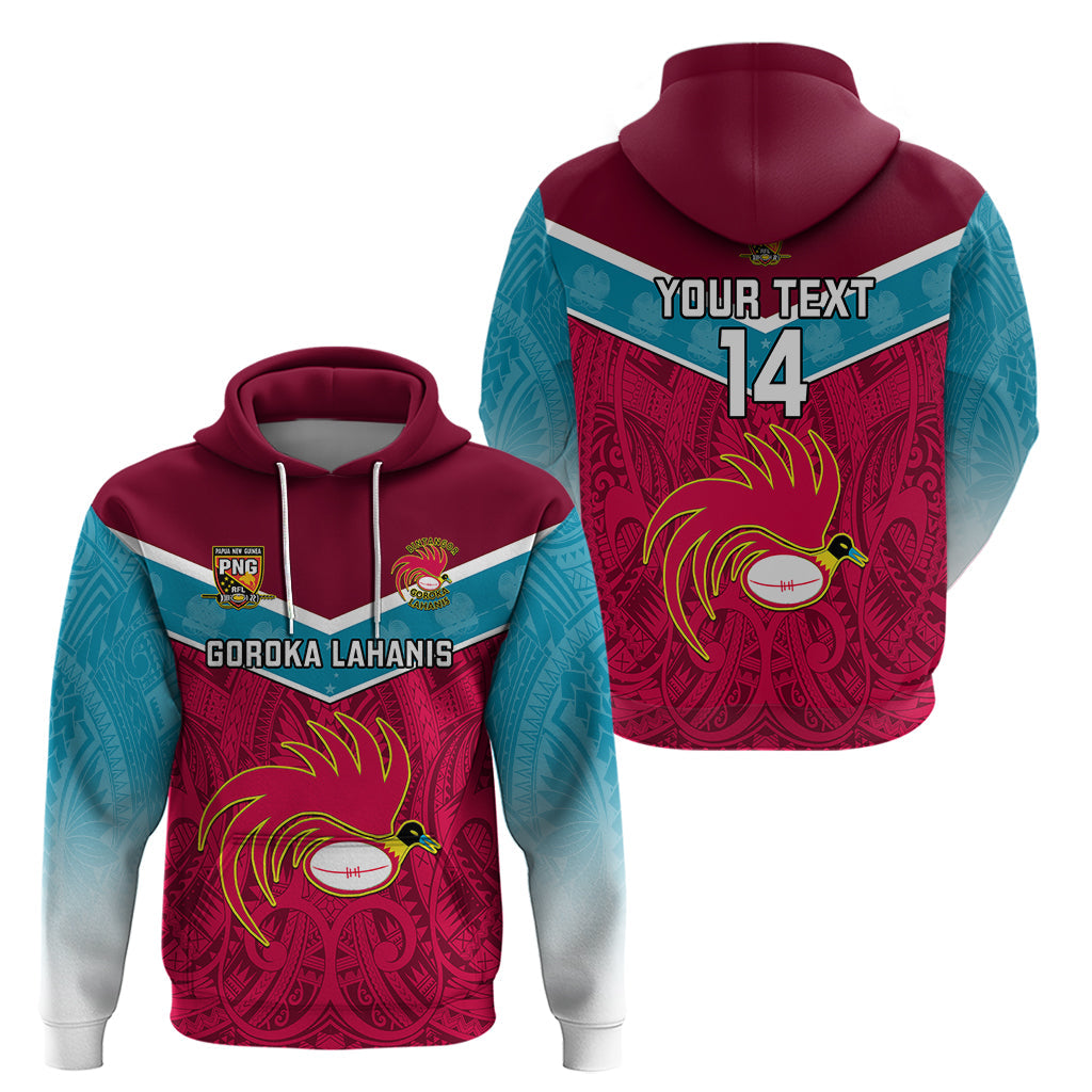 Custom Papua New Guinea Rugby Hoodie Goroka Lahanis PNG Polynesian Pattern LT14