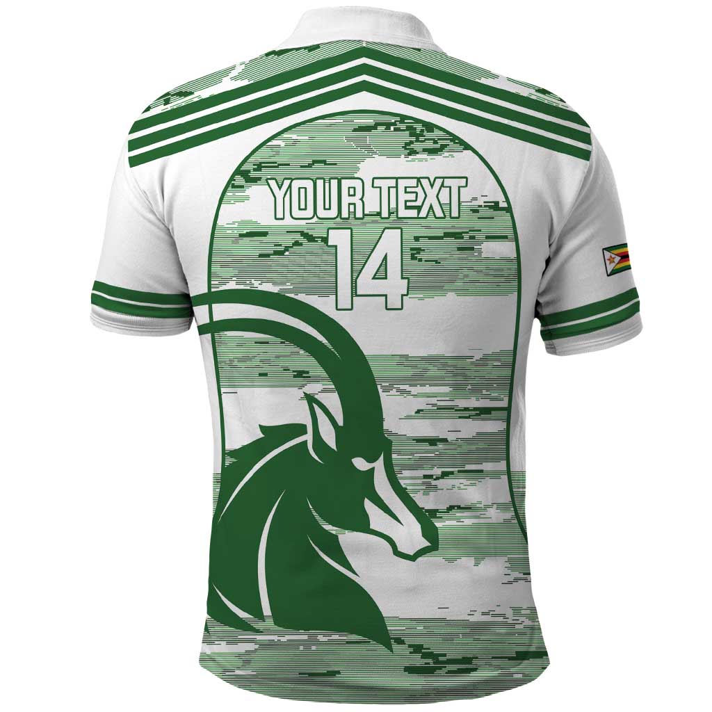 Zimbabwe Rugby Custom Polo Shirt Come On Sables White Version LT14