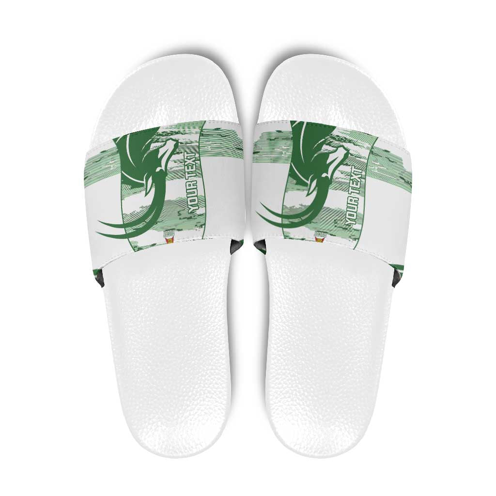 Zimbabwe Rugby Custom Slide Sandals Come On Sables White Version LT14