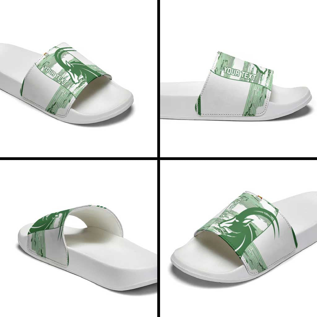 Zimbabwe Rugby Custom Slide Sandals Come On Sables White Version LT14