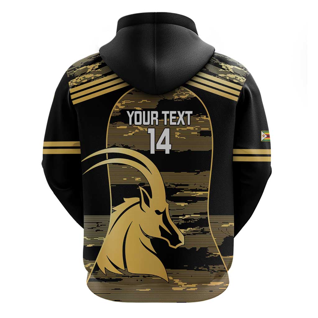 Zimbabwe Rugby Custom Hoodie Come On Sables Gold Black Version LT14