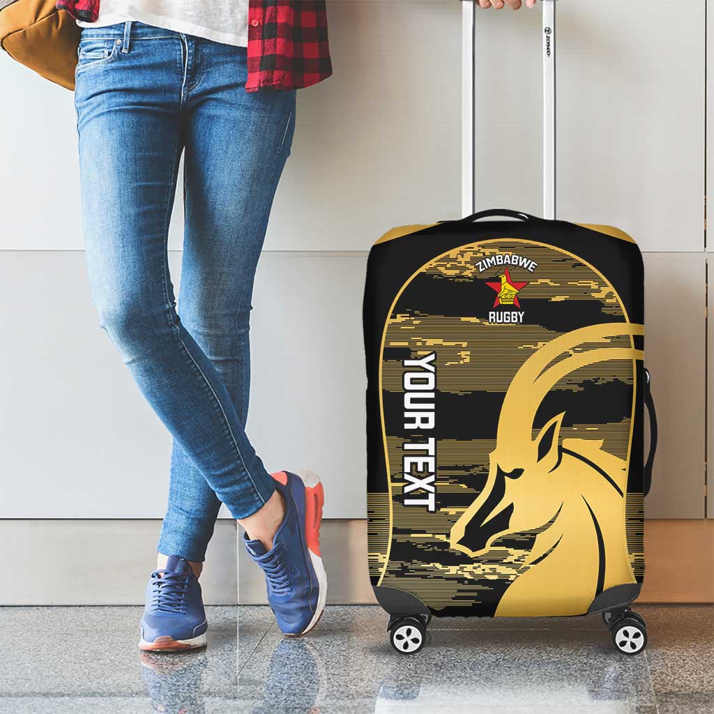 Zimbabwe Rugby Custom Luggage Cover Come On Sables Gold Black Version LT14