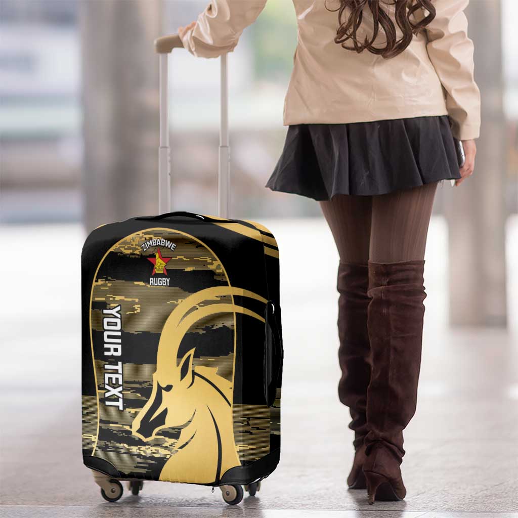 Zimbabwe Rugby Custom Luggage Cover Come On Sables Gold Black Version LT14