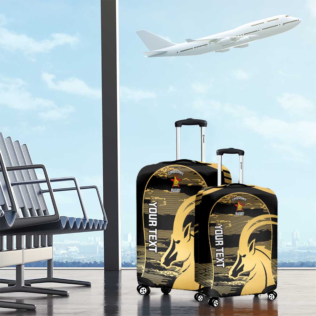 Zimbabwe Rugby Custom Luggage Cover Come On Sables Gold Black Version LT14