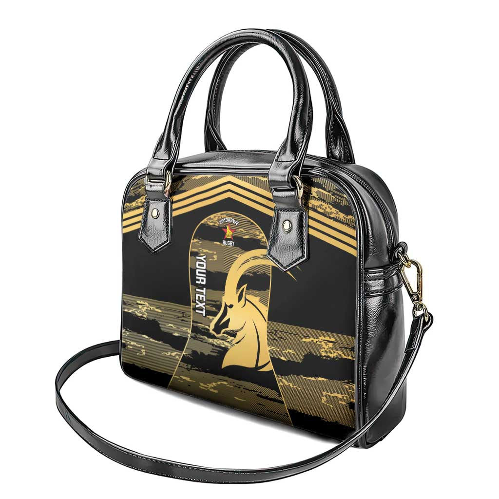 Zimbabwe Rugby Custom Shoulder Handbag Come On Sables Gold Black Version LT14