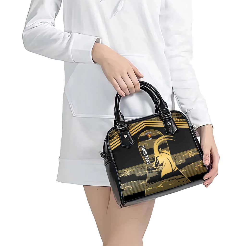 Zimbabwe Rugby Custom Shoulder Handbag Come On Sables Gold Black Version LT14