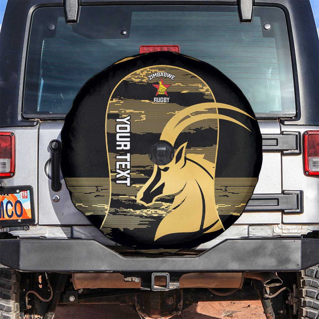 Zimbabwe Rugby Custom Spare Tire Cover Come On Sables Gold Black Version LT14