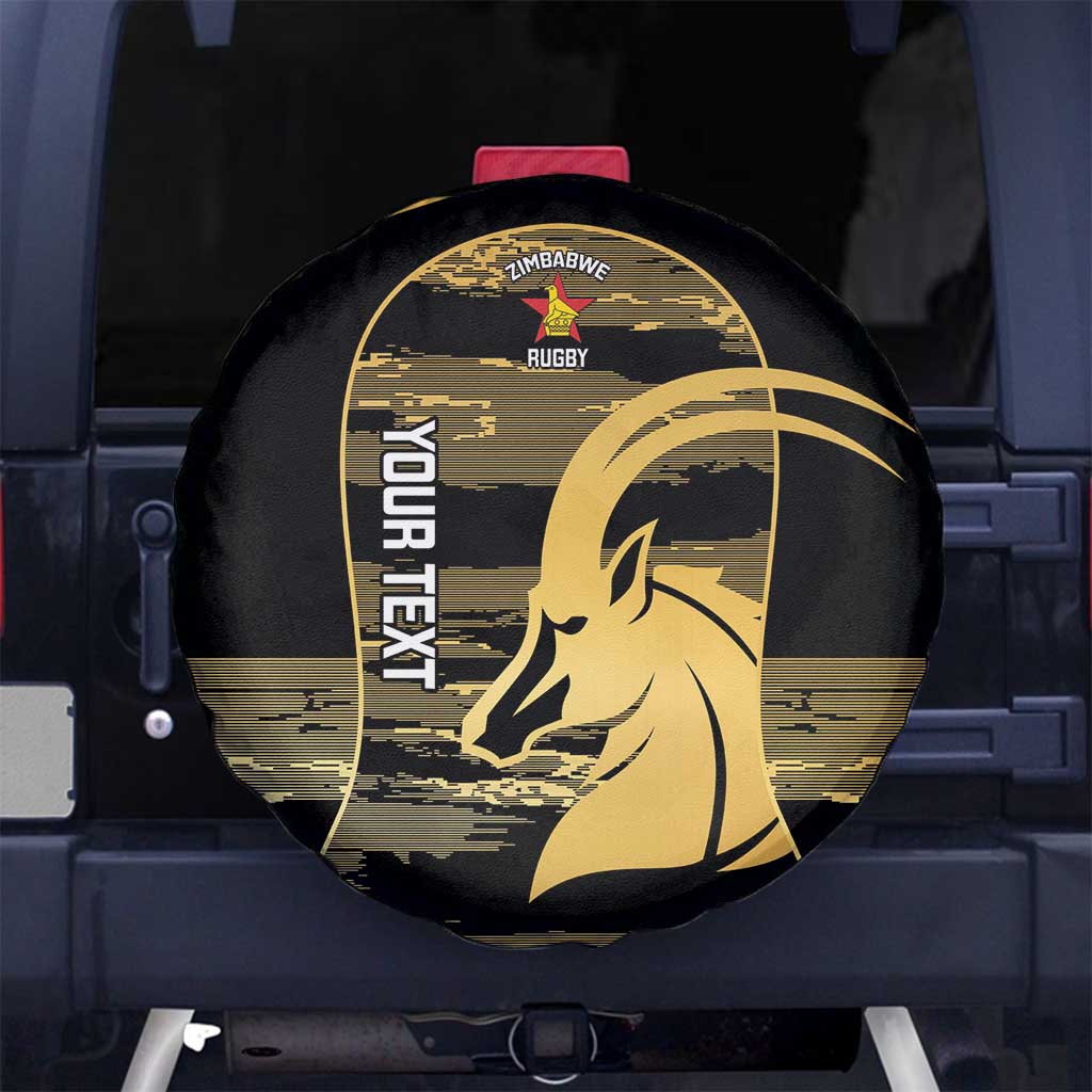 Zimbabwe Rugby Custom Spare Tire Cover Come On Sables Gold Black Version LT14
