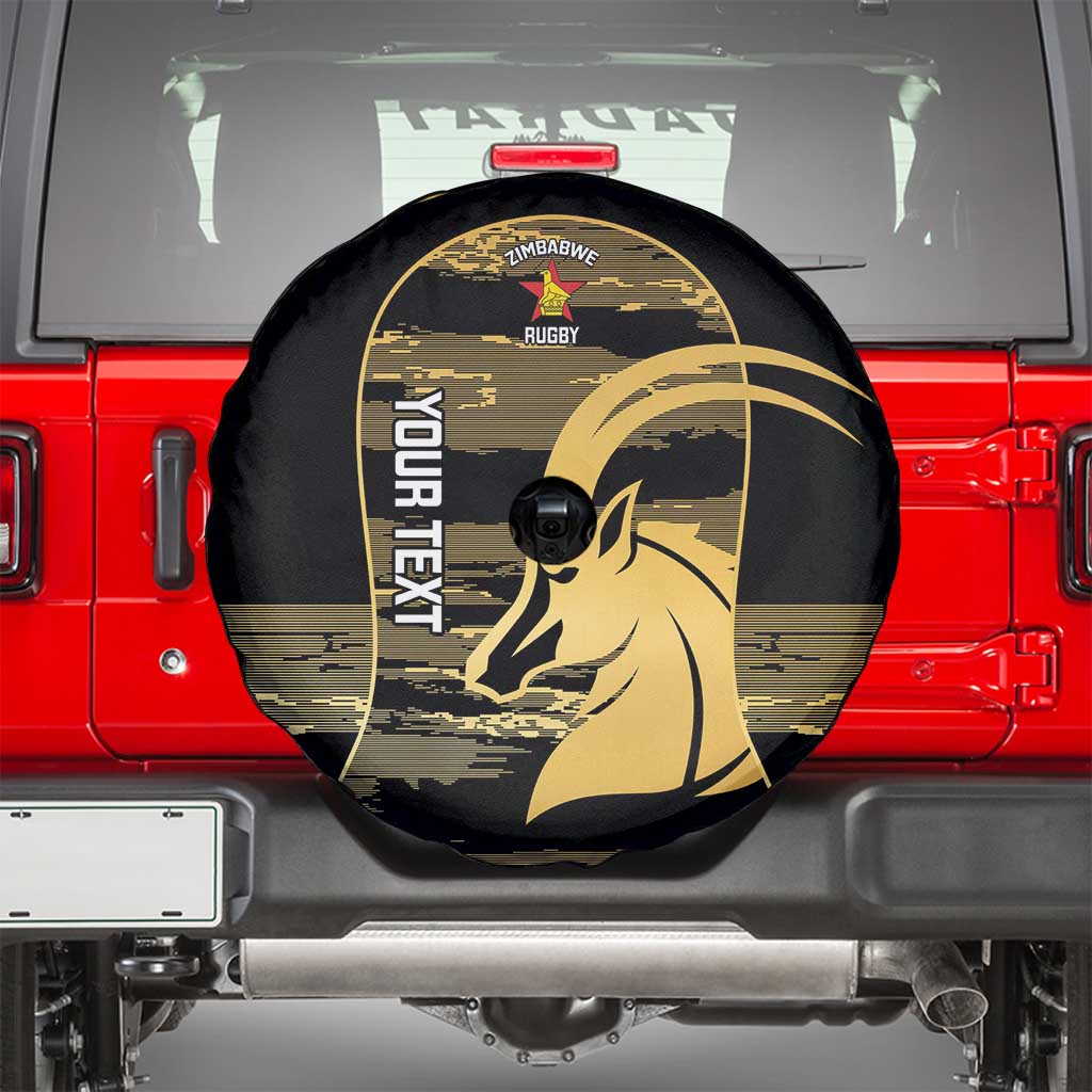 Zimbabwe Rugby Custom Spare Tire Cover Come On Sables Gold Black Version LT14