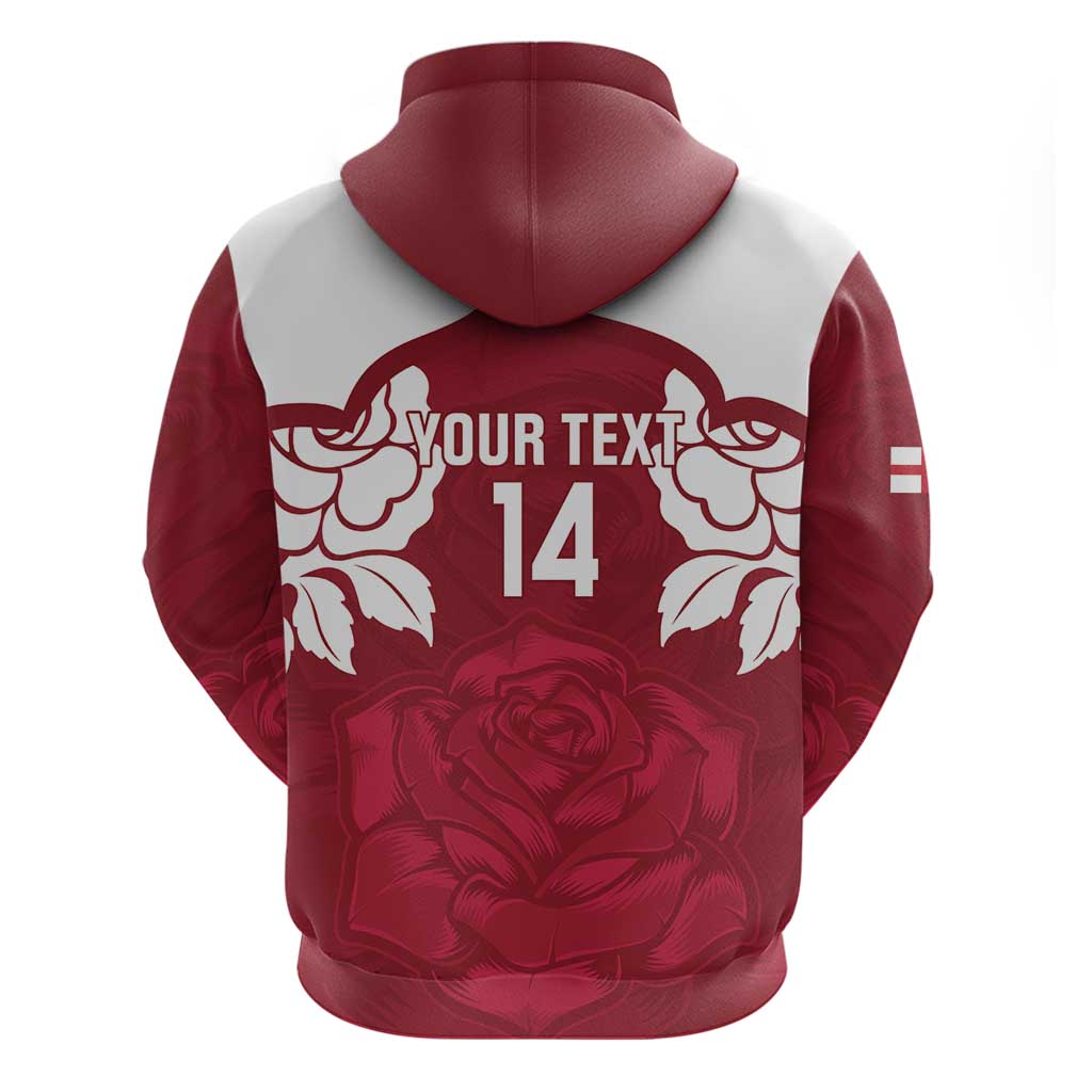 Custom England Rugby 2025 Hoodie Go Champions Red Rose LT14