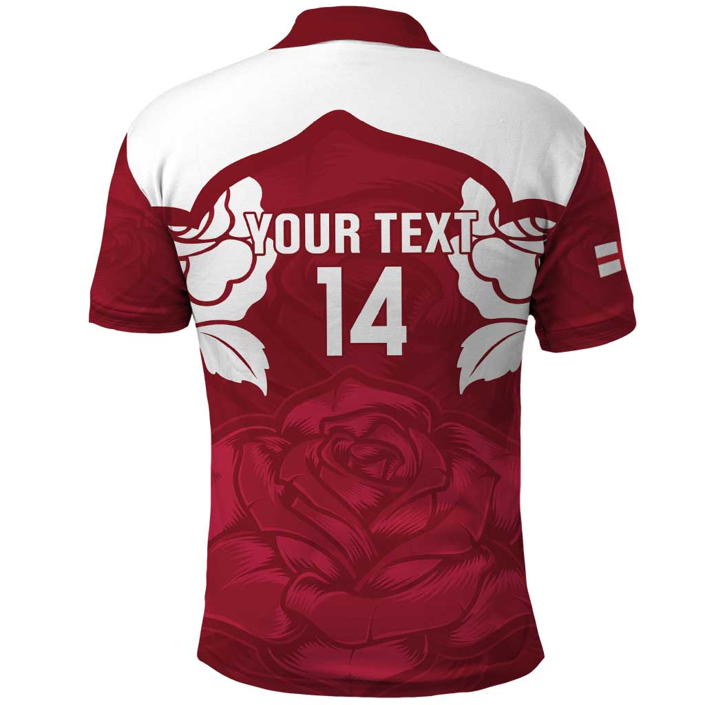 Custom England Rugby 2025 Polo Shirt Go Champions Red Rose LT14