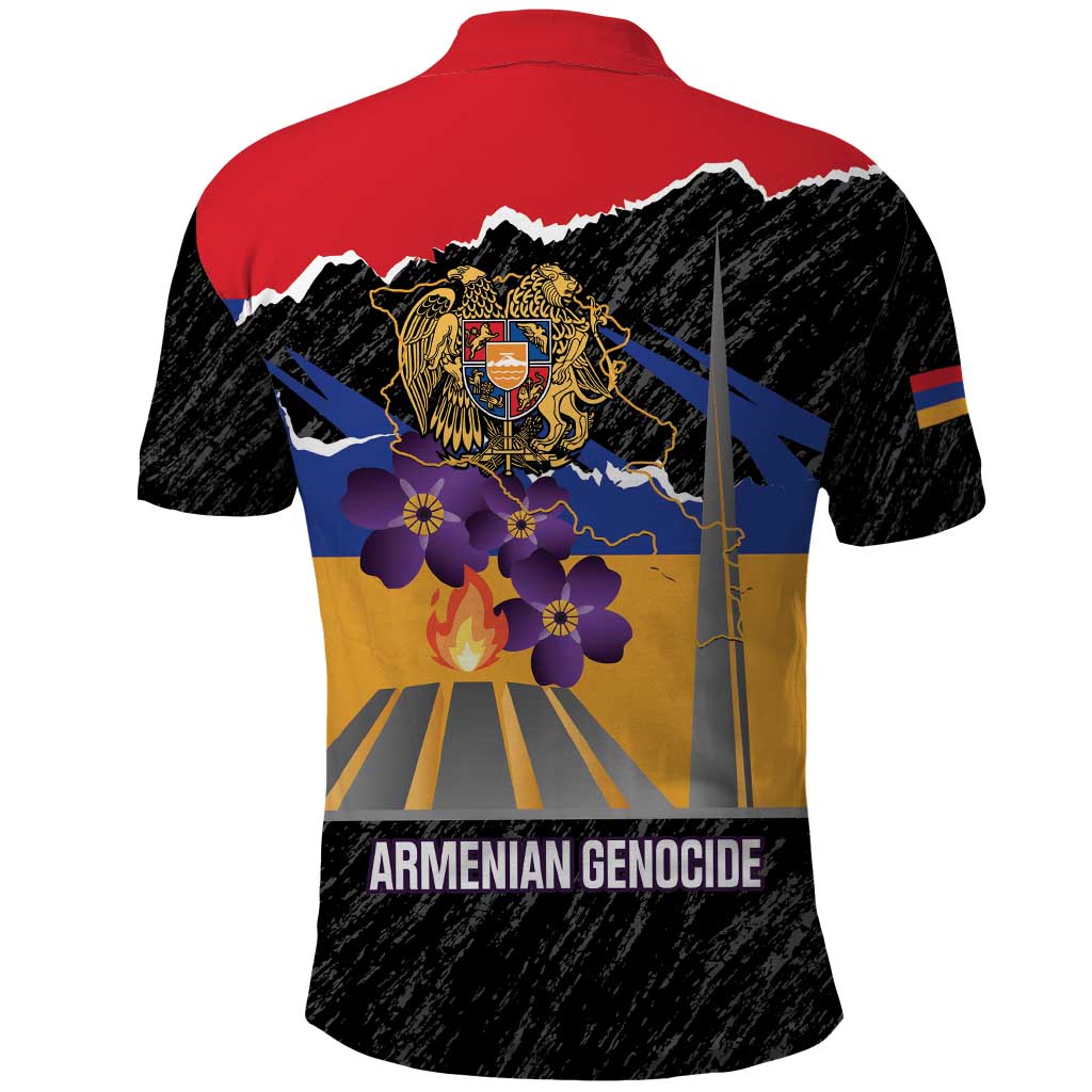 Armenian Genocide Remembrance Day Polo Shirt Tsitsernakaberd 110th Anniversary Never Forget LT14