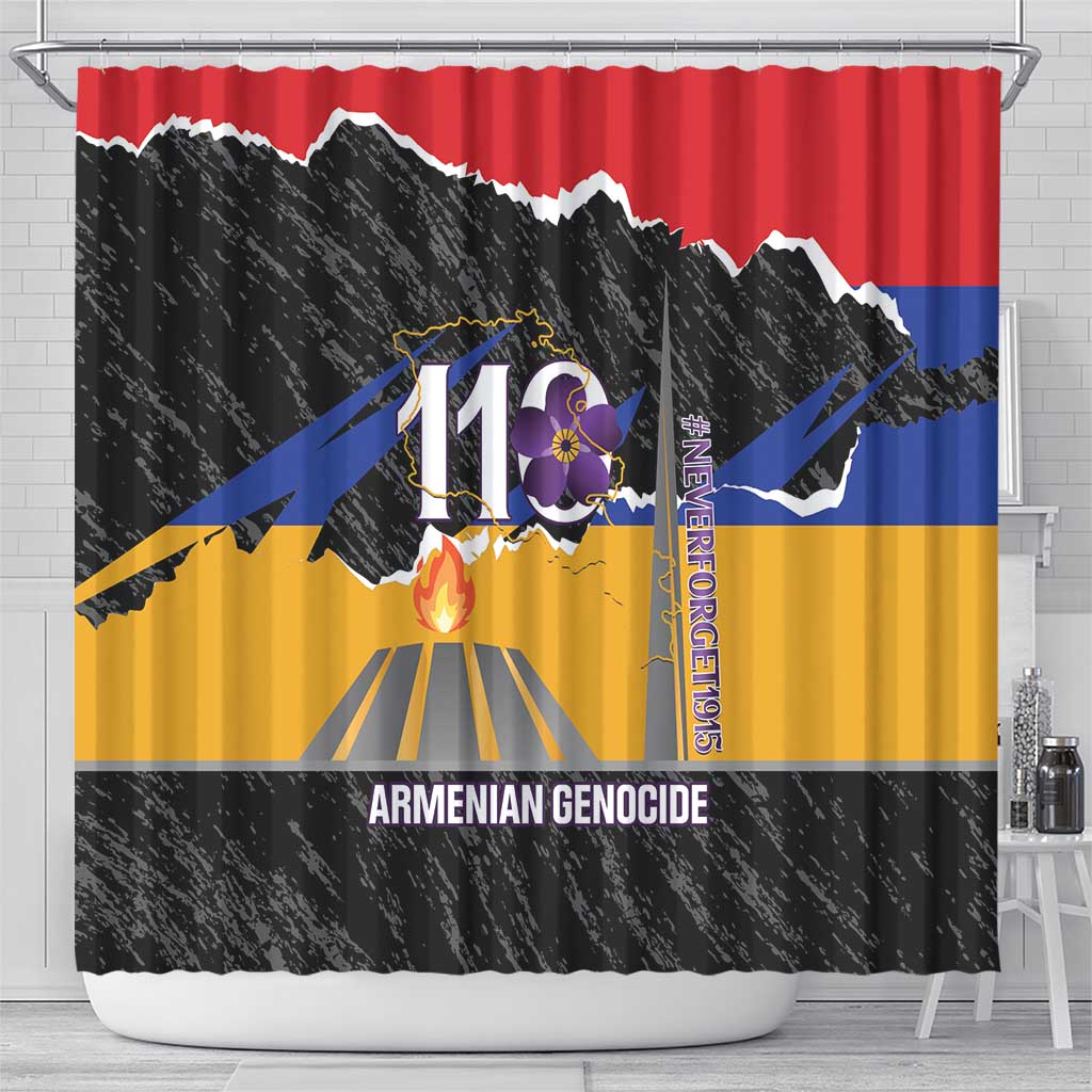 Armenian Genocide Remembrance Day Shower Curtain Tsitsernakaberd 110th Anniversary Never Forget LT14
