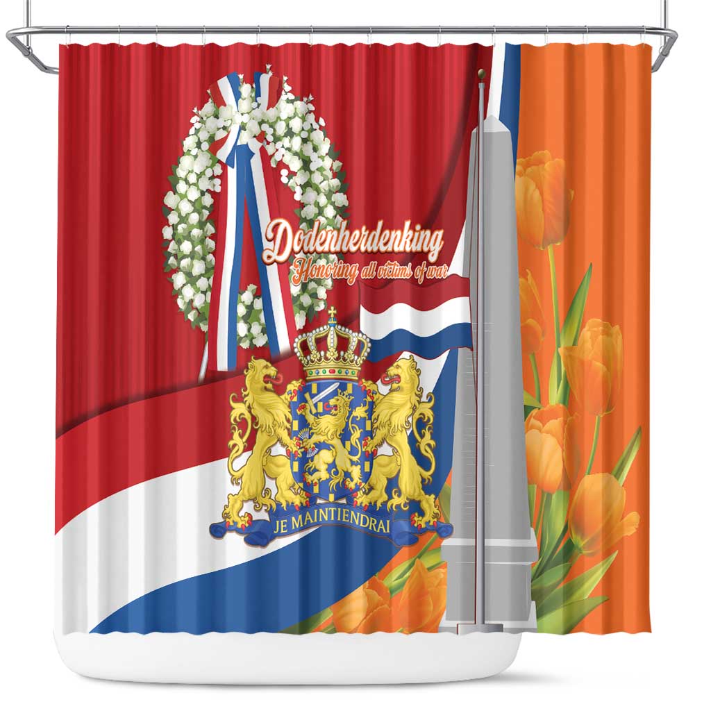 Netherlands Dodenherdenking Shower Curtain Martyrs' Day Honoring All Victims Of War LT14