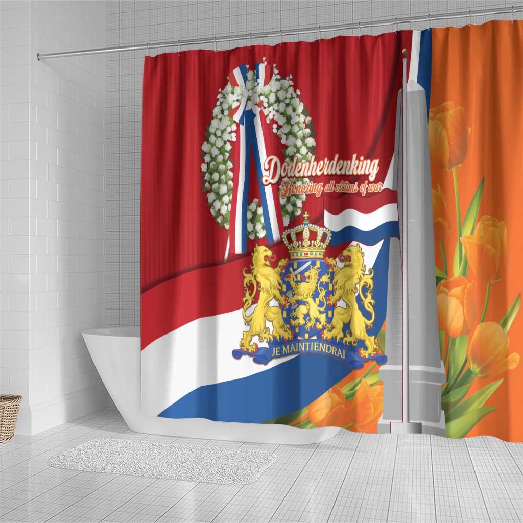 Netherlands Dodenherdenking Shower Curtain Martyrs' Day Honoring All Victims Of War LT14