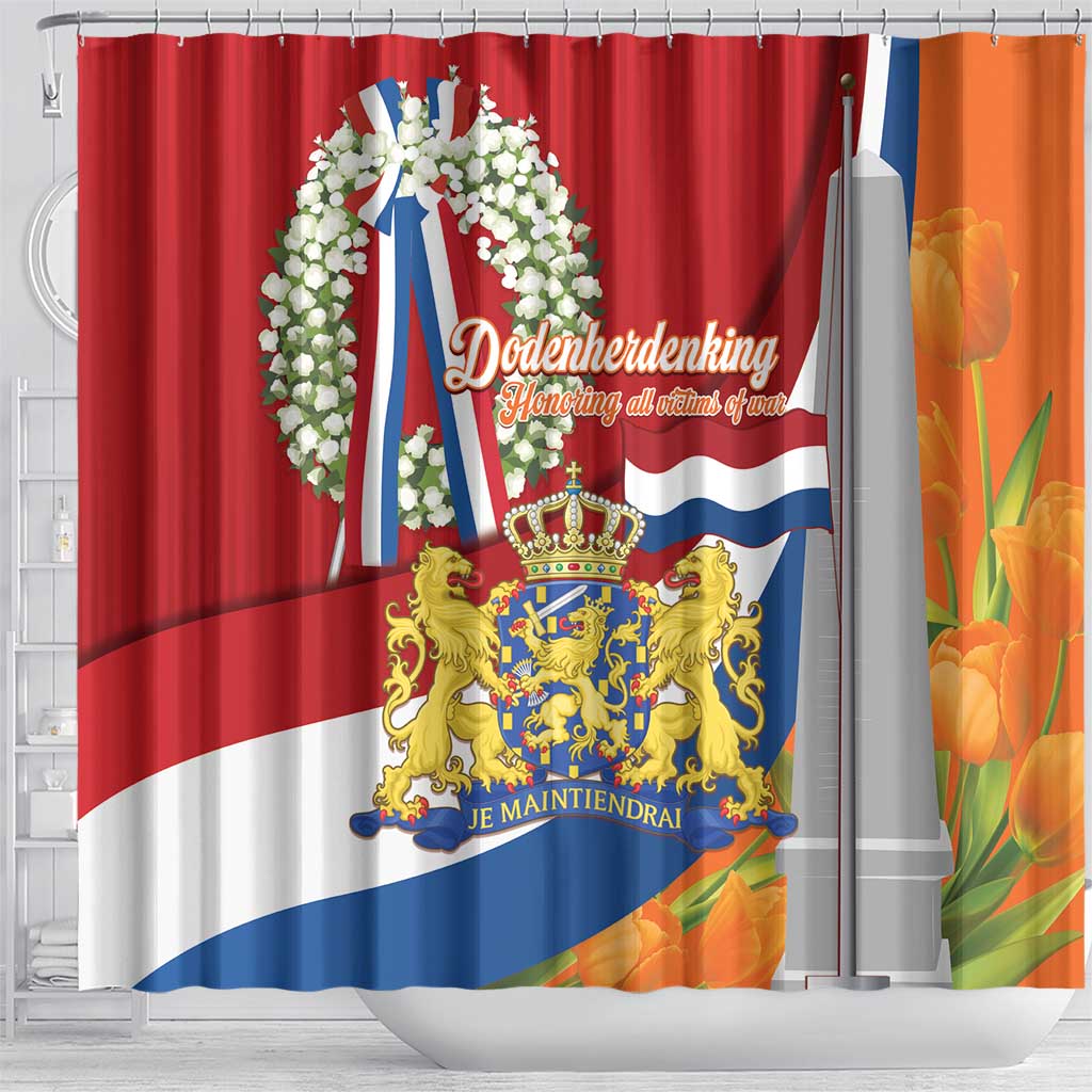 Netherlands Dodenherdenking Shower Curtain Martyrs' Day Honoring All Victims Of War LT14