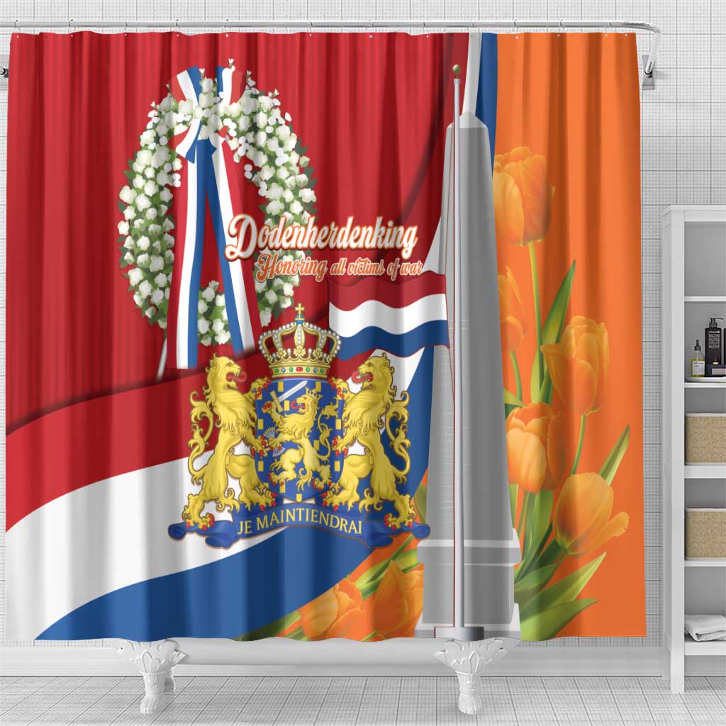 Netherlands Dodenherdenking Shower Curtain Martyrs' Day Honoring All Victims Of War LT14